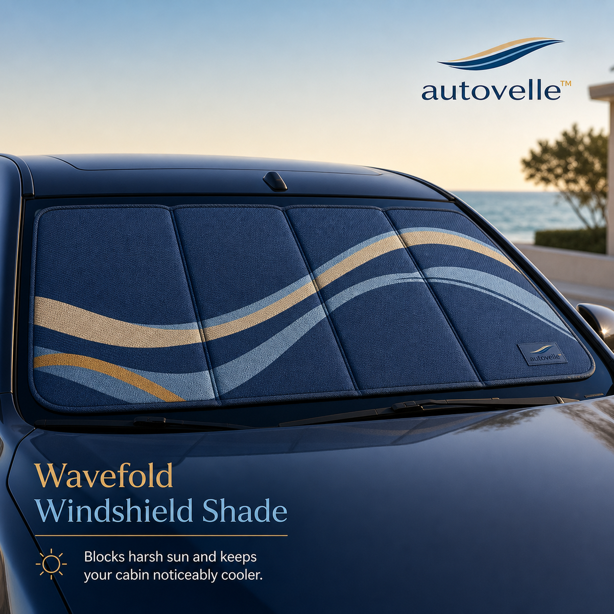 🌅 Autovelle™ Wavefold Windshield Shade