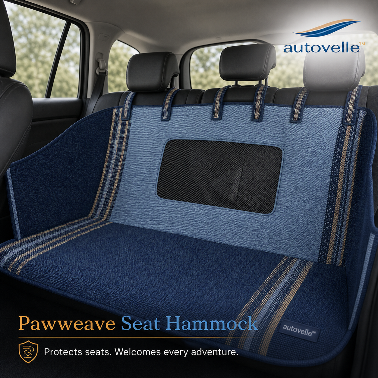 🐕 Autovelle™ Pawweave Rear Seat Hammock